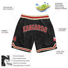 Загрузить изображение в средство просмотра галереи, Custom Black Red-Cream Authentic Throwback Basketball Shorts