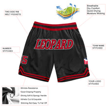Загрузить изображение в средство просмотра галереи, Custom Black Red-White Authentic Throwback Basketball Shorts