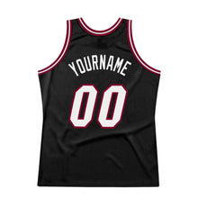 Загрузить изображение в средство просмотра галереи, Custom Black White-Maroon Authentic Throwback Basketball Jersey