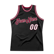 Загрузить изображение в средство просмотра галереи, Custom Black White-Maroon Authentic Throwback Basketball Jersey
