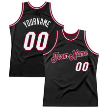 Загрузить изображение в средство просмотра галереи, Custom Black White-Maroon Authentic Throwback Basketball Jersey