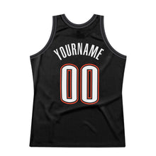 Загрузить изображение в средство просмотра галереи, Custom Black White-Orange Authentic Throwback Basketball Jersey