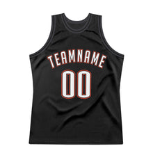 Загрузить изображение в средство просмотра галереи, Custom Black White-Orange Authentic Throwback Basketball Jersey
