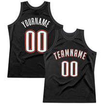Загрузить изображение в средство просмотра галереи, Custom Black White-Orange Authentic Throwback Basketball Jersey