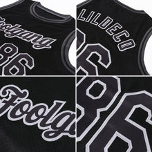 Load image into Gallery viewer, Custom Black Black-Gray Authentic Throwback Basketball Jersey