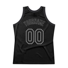 Load image into Gallery viewer, Custom Black Black-Gray Authentic Throwback Basketball Jersey
