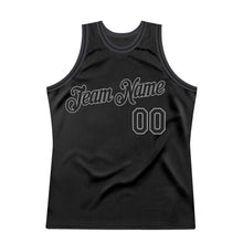 Load image into Gallery viewer, Custom Black Black-Gray Authentic Throwback Basketball Jersey