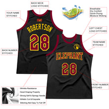 Laden Sie das Bild in den Galerie-Viewer, Custom Black Maroon-Gold Authentic Throwback Basketball Jersey