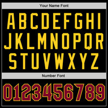 Laden Sie das Bild in den Galerie-Viewer, Custom Black Maroon-Gold Authentic Throwback Basketball Jersey