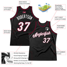 Загрузить изображение в средство просмотра галереи, Custom Black White-Maroon Authentic Throwback Basketball Jersey
