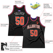 Load image into Gallery viewer, Custom Black Orange-Gray Authentic Throwback Basketball Jersey