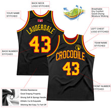 Laden Sie das Bild in den Galerie-Viewer, Custom Black Gold-Red Authentic Throwback Basketball Jersey