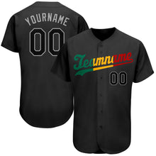 Load image into Gallery viewer, Custom Black Black-Red Authentic Split Fashion Baseball Jersey
