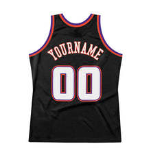 Charger l'image dans la galerie, Custom Black White-Purple Authentic Throwback Basketball Jersey