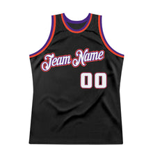 Charger l'image dans la galerie, Custom Black White-Purple Authentic Throwback Basketball Jersey
