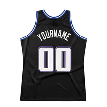 Load image into Gallery viewer, Custom Black White-Royal Authentic Throwback Basketball Jersey