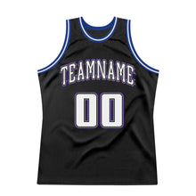 Load image into Gallery viewer, Custom Black White-Royal Authentic Throwback Basketball Jersey