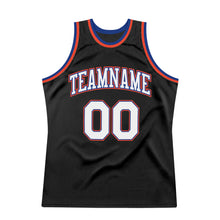 Load image into Gallery viewer, Custom Black White-Orange Authentic Throwback Basketball Jersey