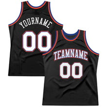 Load image into Gallery viewer, Custom Black White-Orange Authentic Throwback Basketball Jersey