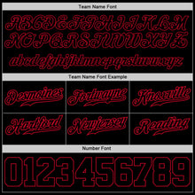 Load image into Gallery viewer, Custom Black Black-Red Authentic Throwback Basketball Shorts