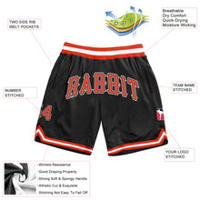 Load image into Gallery viewer, Custom Black Orange-White Authentic Throwback Basketball Shorts