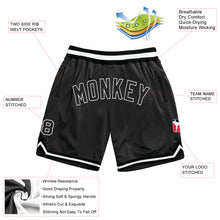 Laden Sie das Bild in den Galerie-Viewer, Custom Black Black-White Authentic Throwback Basketball Shorts