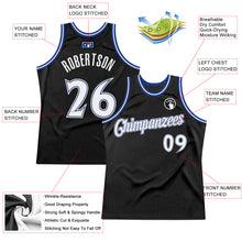 Load image into Gallery viewer, Custom Black White-Royal Authentic Throwback Basketball Jersey
