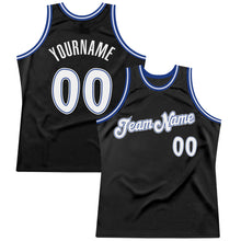 Load image into Gallery viewer, Custom Black White-Royal Authentic Throwback Basketball Jersey