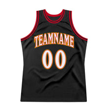 Загрузить изображение в средство просмотра галереи, Custom Black White-Red Authentic Throwback Basketball Jersey