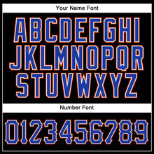 Load image into Gallery viewer, Custom Black Royal-Orange Authentic Baseball Jersey
