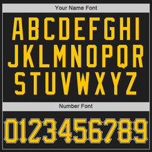 Load image into Gallery viewer, Custom Black Gold-White Authentic Throwback Basketball Jersey