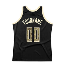 Load image into Gallery viewer, Custom Black Camo-Cream Authentic Throwback Basketball Jersey