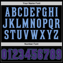 Загрузить изображение в средство просмотра галереи, Custom Black Purple-Light Blue Authentic Throwback Basketball Jersey