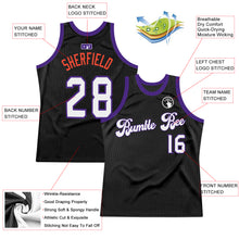 Charger l'image dans la galerie, Custom Black White-Purple Authentic Throwback Basketball Jersey
