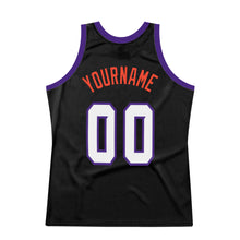 Charger l'image dans la galerie, Custom Black White-Purple Authentic Throwback Basketball Jersey