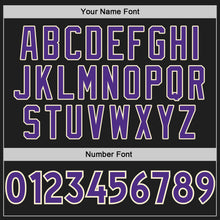 Load image into Gallery viewer, Custom Black Purple-Red Authentic Throwback Basketball Jersey