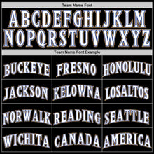 Load image into Gallery viewer, Custom Black White-Old Gold Authentic Throwback Basketball Jersey