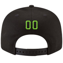 Charger l'image dans la galerie, Custom Black Neon Green-White Stitched Adjustable Snapback Hat