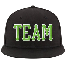 Charger l'image dans la galerie, Custom Black Neon Green-White Stitched Adjustable Snapback Hat