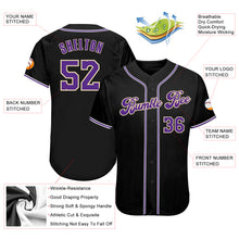 Load image into Gallery viewer, Custom Black Purple-White Authentic Baseball Jersey