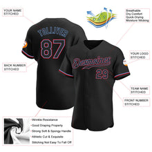Load image into Gallery viewer, Custom Black Black-Red Authentic Baseball Jersey