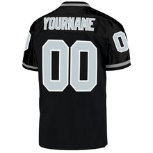 Laden Sie das Bild in den Galerie-Viewer, Custom Black Silver-White Mesh Authentic Throwback Football Jersey