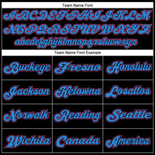 Load image into Gallery viewer, Custom Black Pink-Powder Blue Mesh Authentic Throwback Football Jersey