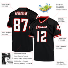 Charger l'image dans la galerie, Custom Black White-Red Mesh Authentic Throwback Football Jersey