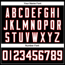 Charger l'image dans la galerie, Custom Black White-Red Mesh Authentic Throwback Football Jersey