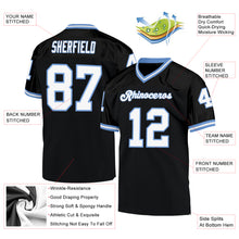 Charger l'image dans la galerie, Custom Black White-Light Blue Mesh Authentic Throwback Football Jersey