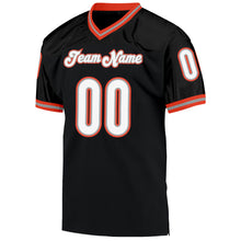 Charger l'image dans la galerie, Custom Black White-Orange Mesh Authentic Throwback Football Jersey