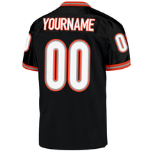 Charger l'image dans la galerie, Custom Black White-Orange Mesh Authentic Throwback Football Jersey