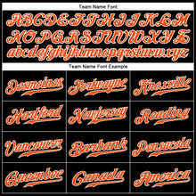 Load image into Gallery viewer, Custom Black White Pinstripe Orange-White Authentic Baseball Jersey