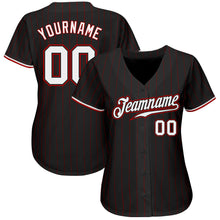 Загрузить изображение в средство просмотра галереи, Custom Black Red Pinstripe White-Red Authentic Baseball Jersey